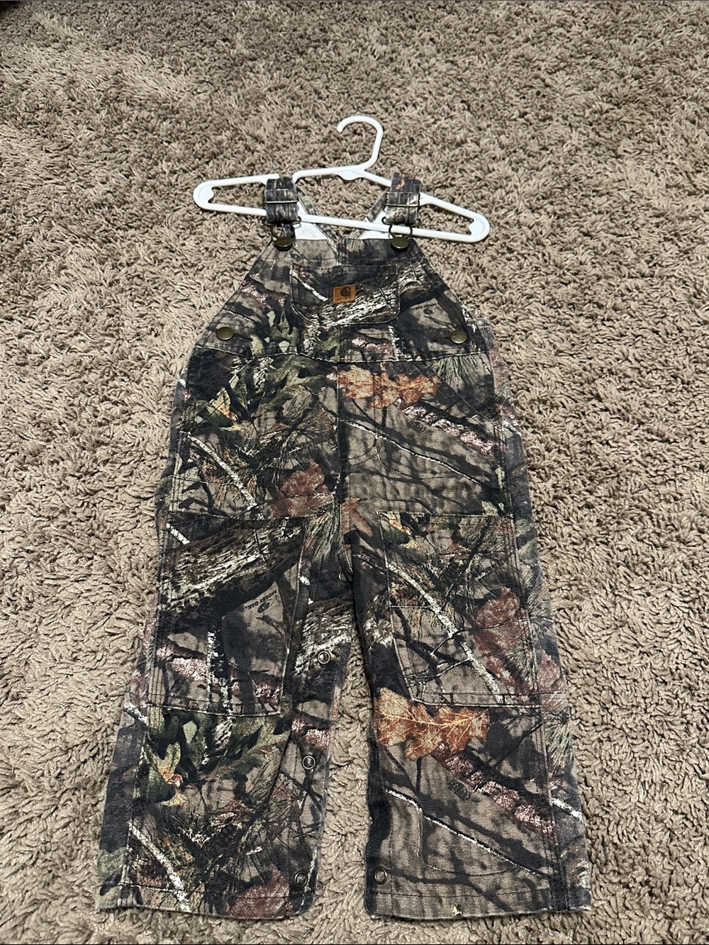 Carhartt Kids' Camouflage Bib Overalls - Brown/Green Camo